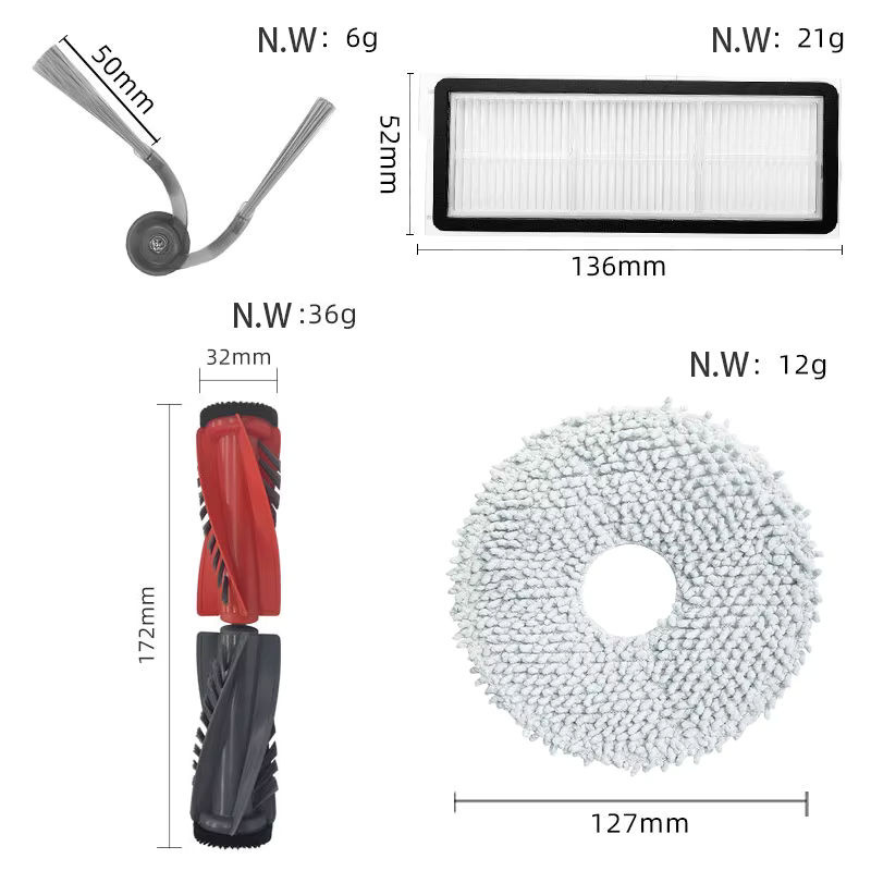 Roborock Ersatzteil-Set für Roboterstaubsauger Qrevo Curv, Qrevo Edge und Qrevo S5V mit Hauptbürste, Seitenbürste, HEPA-Filter, Mopp und Staubbeuteln - Bild 2