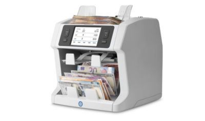 Safescan Banknotenwertzähler und -Sortierer 2985-SC in Lichtgrau mit Doppel-CIS, Bluetooth und App-Anbindung, B/T/H: 27,1 x 30,0 x 29,3 cm - Bild 2
