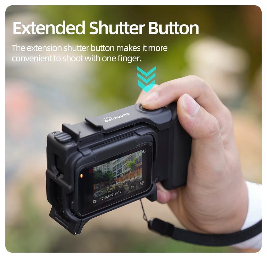 SZKOSTON Street Photo Grip Kit für Insta360 Ace Pro 2 und Ace Pro 1 – 2-in-1 abnehmbarer Käfiggriff mit Schnellverschluss in Schwarz - Bild 2