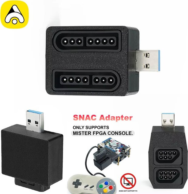 Apexneer 2-Player Game Controller SNAC Adapter für SNES/NES Joystick Converter für MiSTer FPGA, Schwarz - Bild 1