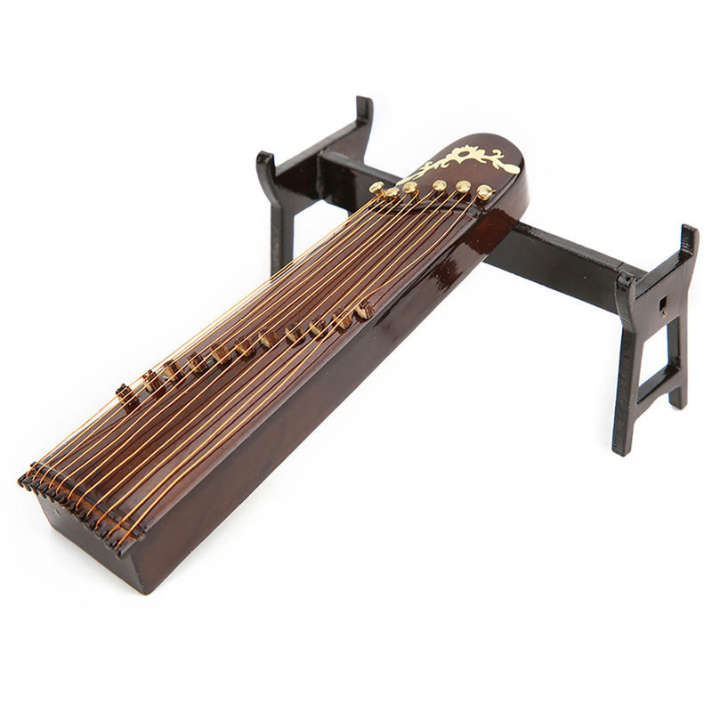 GoolRC Miniatur Chinesische Zither aus Holz als Musikinstrument Modell für die Desktop-Dekoration, Höhe: 10 cm - Bild 4