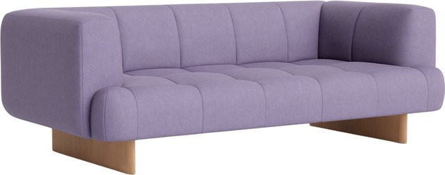 HAY Quilton Lift 2 Sitzer Sofa in Lila, gestepptes Stoffsofa mit Armlehnen, B/T/H: 214 x 109 x 72 cm - Bild 1