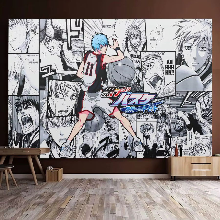 Mesuca Manga Basketball Banner Leinwand als Party-Hintergrund Dekoration, Mehrfarbig - Bild 2