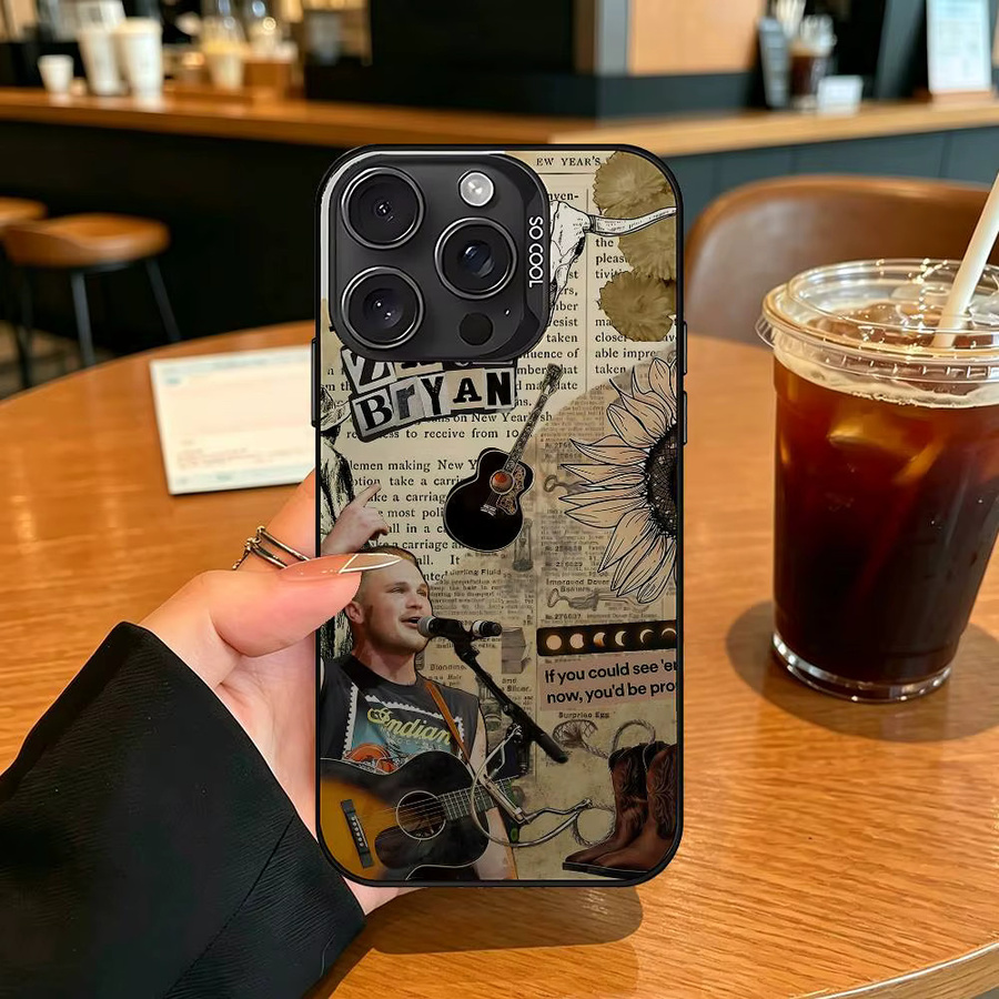 Singer Z-Zach B-Bryan Stoßfeste Hülle für iPhone 11 bis iPhone 17 Pro Max in Silber und Multicolour - Bild 5