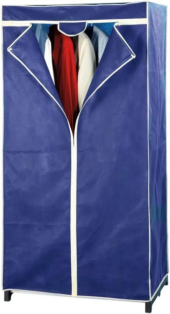 Wenko Kleiderschrank Air aus Vlies und Metall in Blau, B/T/H: 75 x 50 x 150 cm - Bild 1