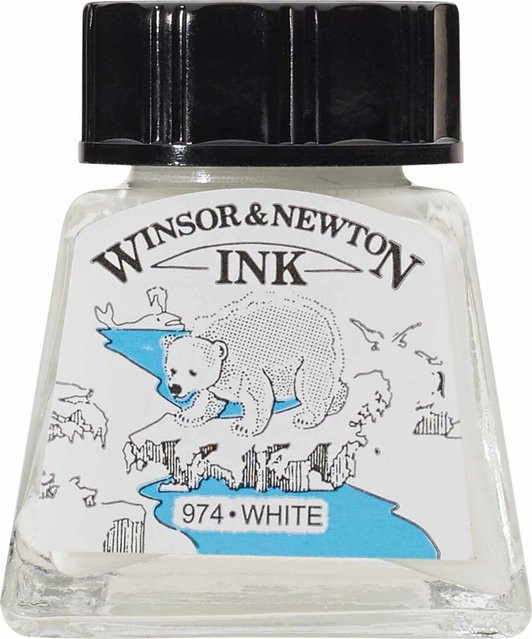 Winsor & Newton Zeichentusche Weiß 14 ml für Professionals mit Schellack - Bild 1