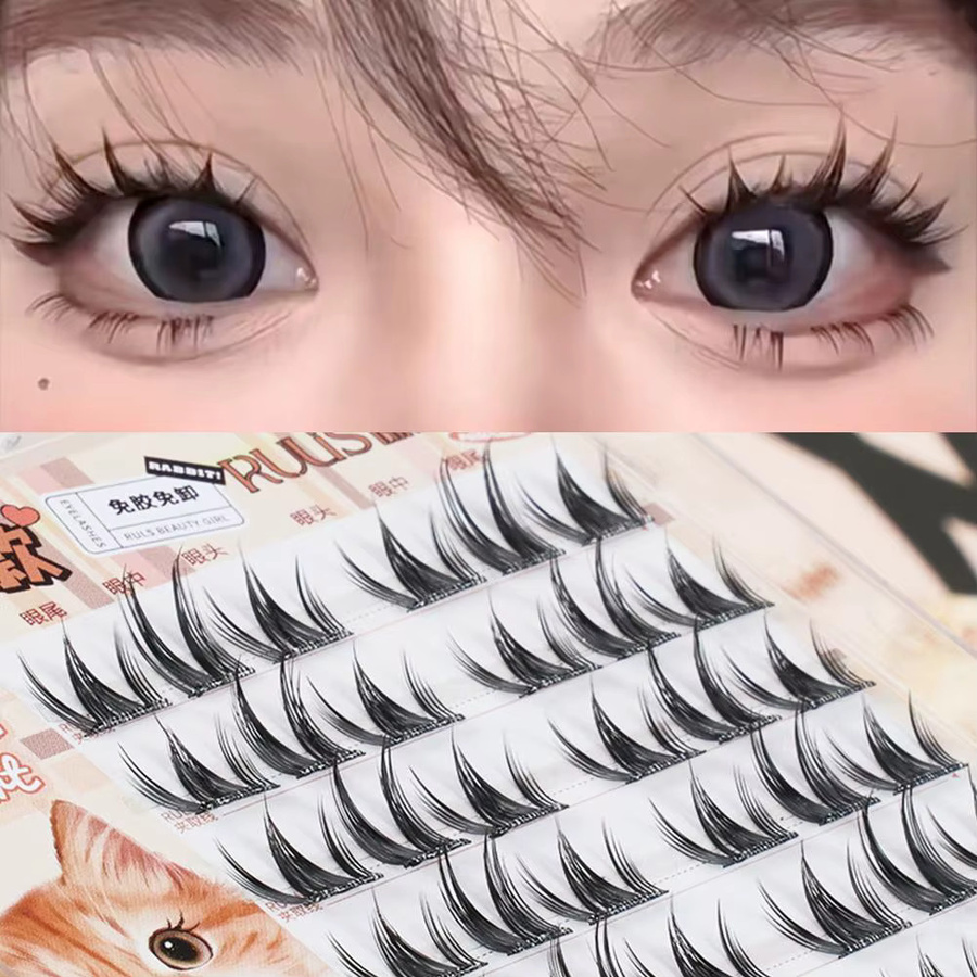 Falsche Wimpern, segmentierte Cluster, natürlich, schwarz, Unisex - Bild 2