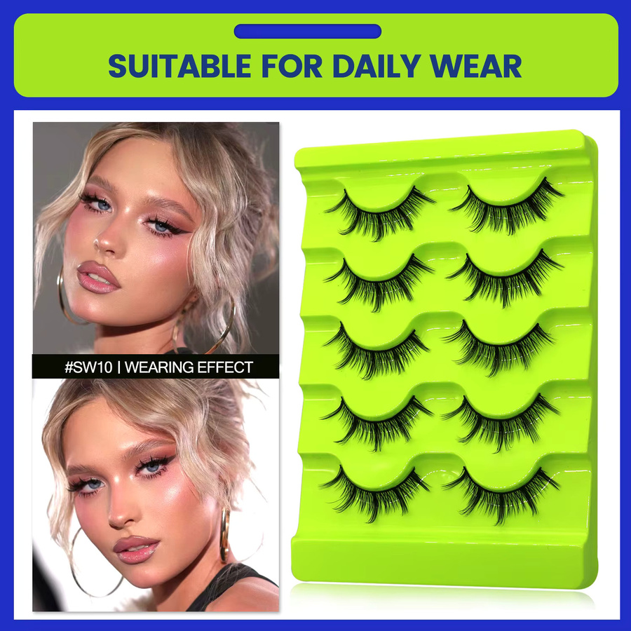 VELTRINAY Manga Lashes 3D Faux Mink Wimpern, Matt, Unisex - Bild 3