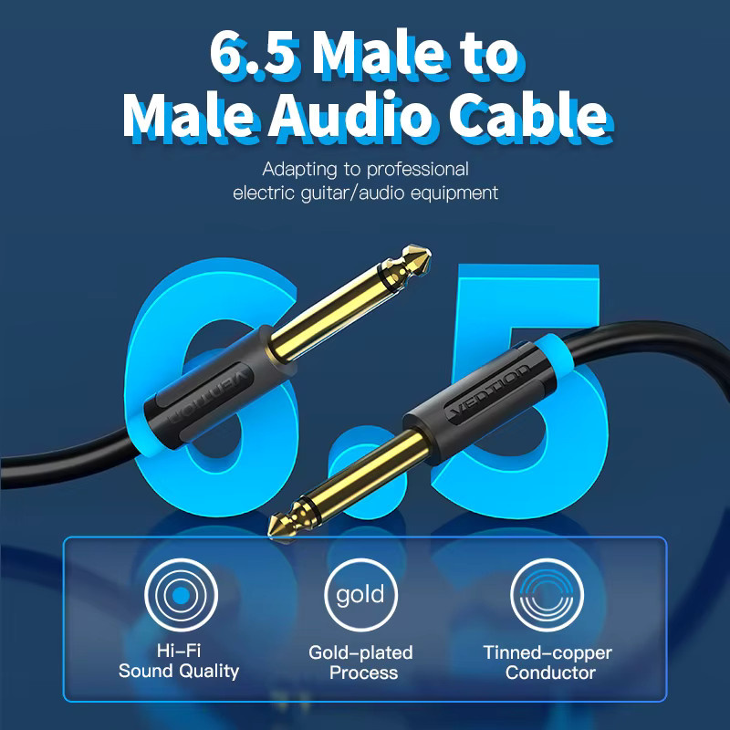 Vention Aux Gitarrenkabel 6,5 mm auf 6,5 mm Audiokabel in Schwarz - Bild 2