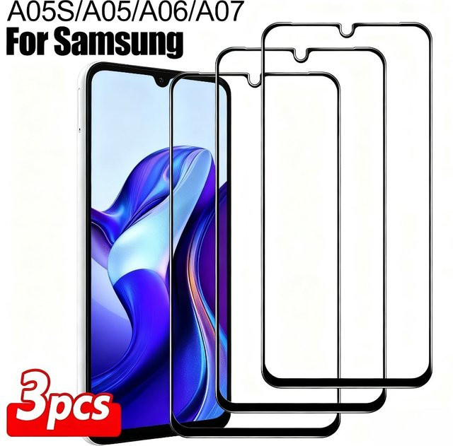 3er Pack Full Cover Displayschutzfolie aus gehärtetem Glas für Samsung Galaxy A56 A55 A35 A33 A26 A13 A15 A17 A23 A25 A53 in Transparent - Bild 1