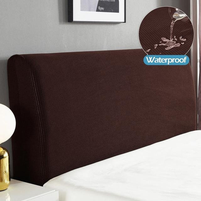 Superweiche gesteppte Bettkopfabdeckung in Kaffeebraun, verdickter Kopfteilschutz, B/H: 120 x 70 cm - Bild 1