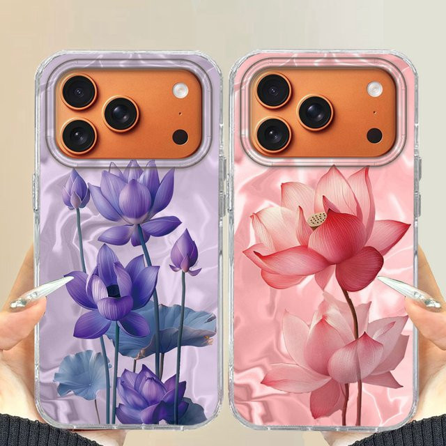 FunYudas INS Lotus Floral Luxus Handyhülle für iPhone, Bunt - Bild 1