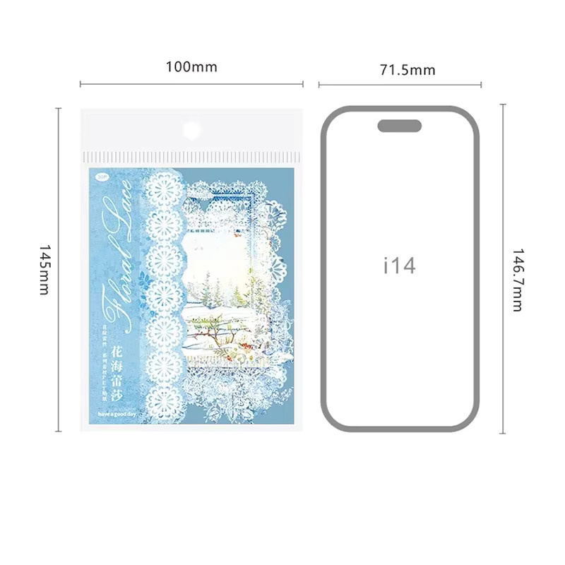 Global Floral Lace PET-Aufkleberset mit 30 hohlen Dekorationen für dein Tagebuch - Bild 3