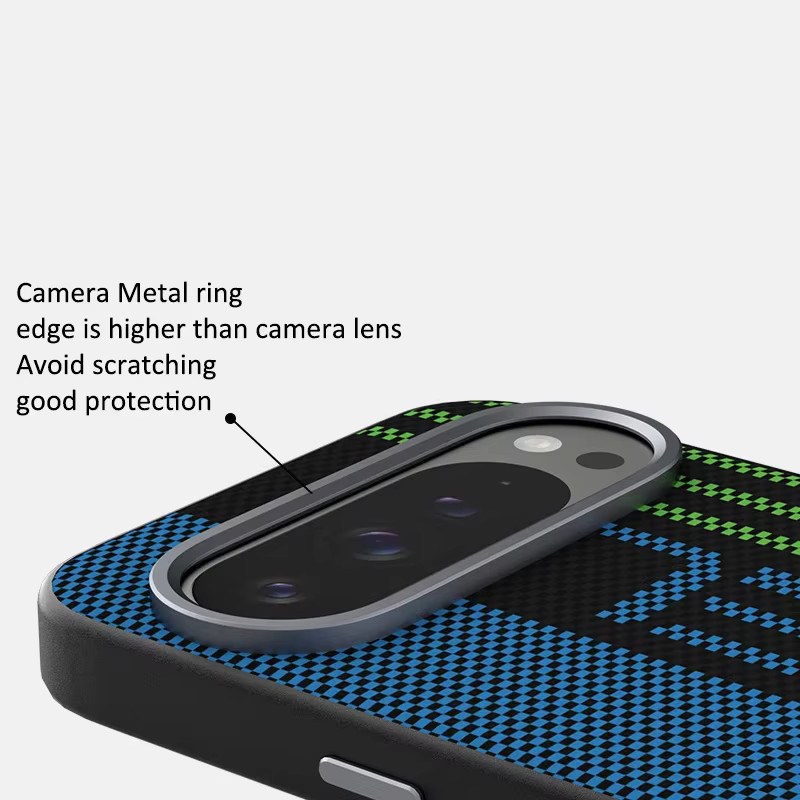 Micro-Relief MagSafe Schutzhülle für Google Pixel 10, Pixel 9 Pro XL und Pixel 9A mit Metall-Linsenrahmen und stoßfester Hartschale in Multicolor - Bild 3