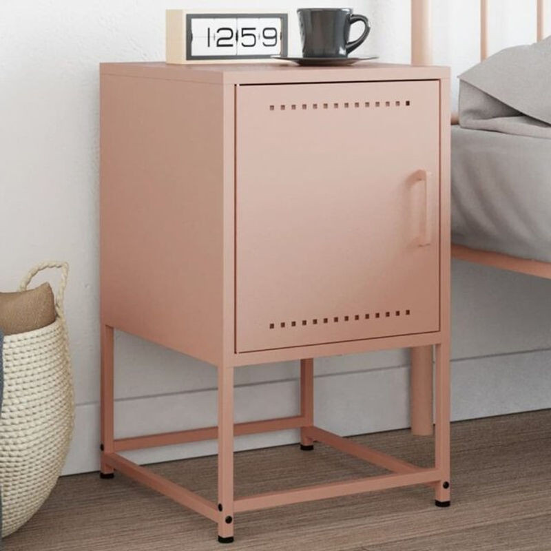 Vidaxl Nachttisch aus Stahl in Rosa im Industrial Design, B/T/H: 36 x 39 x 60,5 cm - Bild 1