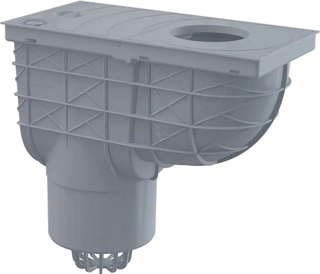 Alcadrain Universal-Regensinkkasten Grau mit senkrechtem Abgang, B/T/H: 300 x 155 x 125 mm - Bild 1