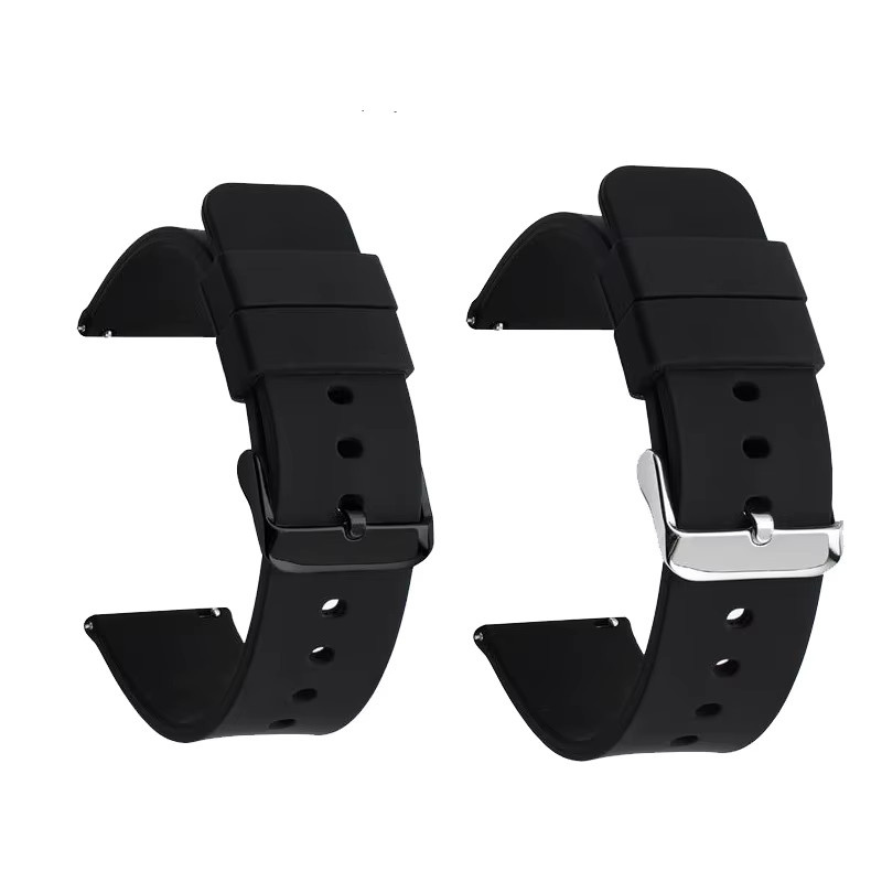 Zhangeer Uhrenarmband Silikon, Schwarz, Unisex, 18-22 mm - Bild 3