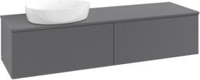 V&B Waschtischunterschrank Antao mit Frontstruktur in Anthrazit, B: 160 cm, T: 50 cm - Bild 1