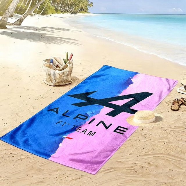 Alpine F1 Print Strandtuch My City Home, weiches und schnelltrocknendes Handtuch für Strand und Camping, Mehrfarbig, B: 80 cm, L: 160 cm - Bild 1
