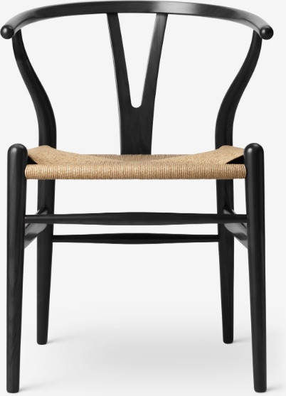 Carl Hansen & Søn CH24 Y Wishbone Stuhl aus Eiche mit Papierkordel in Schwarz - Bild 1