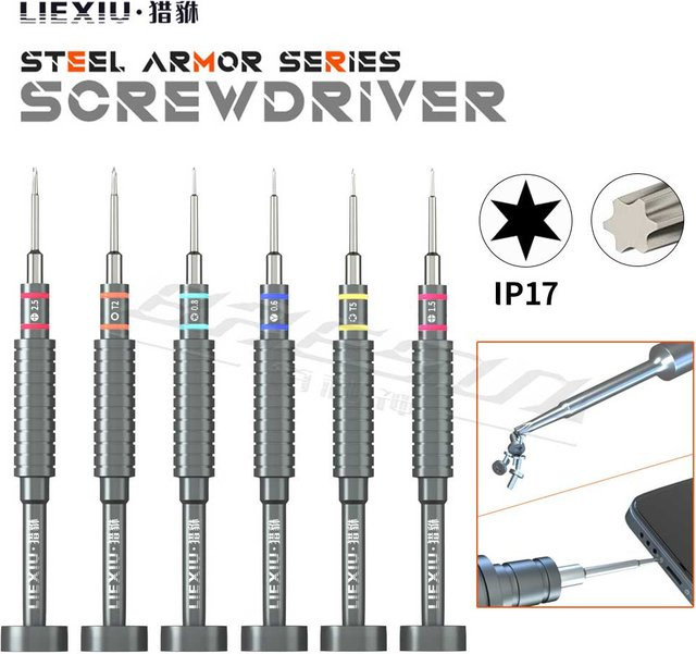 LIEXIU Steel Armor-D2-Serie Schraubendreher mit Schwanzstopfen in Grau aus Edelstahl für iPhone und Android Reparaturen mit starker magnetischer Adsorption - Bild 1