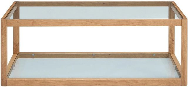 Vente-unique Couchtisch Zunaril in Eiche und Transparent mit Sicherheitsglas, B/T/H: 110 x 60 x 40 cm - Bild 1