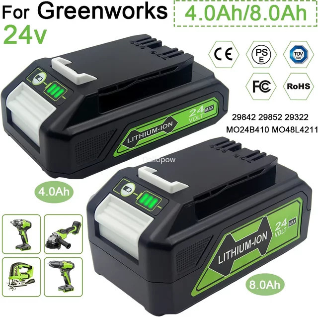 Greenworks 24V/48V Li-Ionen-Akku, 4,0 Ah, Schwarz - Bild 1