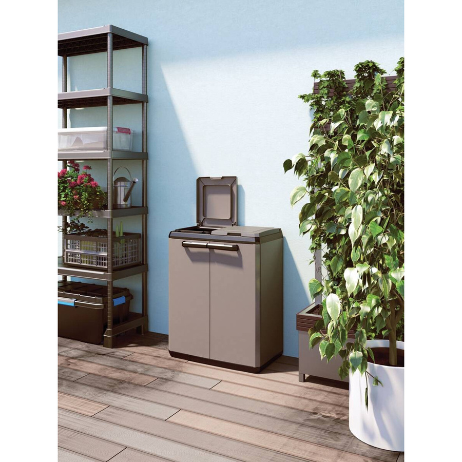 Keter Recyclingschrank Split Basic Mülltrennsystem Grau Kunststoff B/H/T: 68 x 85 x 39 cm - Bild 4
