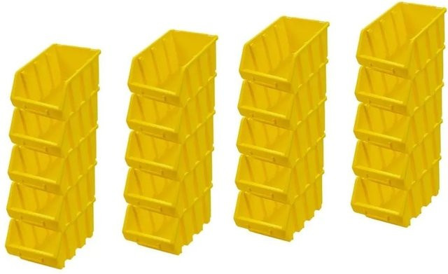 PROREGAL SuperSparSet mit 20 Sichtlagerboxen aus Polypropylen in Gelb, H x B x T: 12,6 x 17 x 24 cm - Bild 1