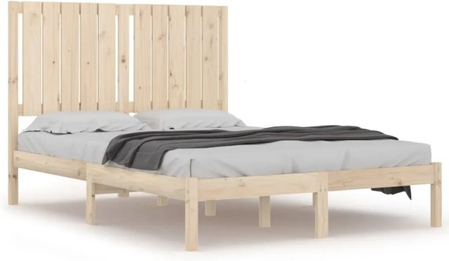 vidaXL Massivholzbett aus Kiefernholz in Braun mit rustikaler Optik, B/T/H: 120 x 190 x 100 cm - Bild 1
