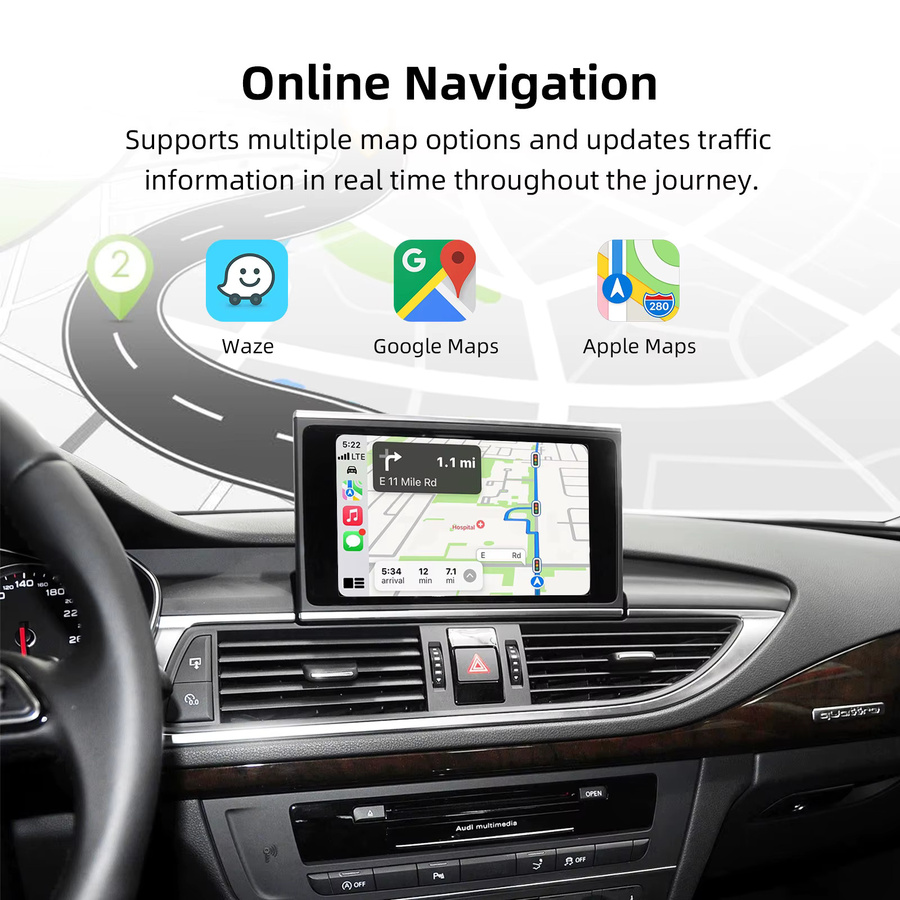 Ezonetronics OEM Bildschirm-Upgrade-Decoder-Box für Audi A6/A7 2010-2015 mit CarPlay und Android Auto, Schwarz, für 6,5 Zoll oder 7 Zoll MMI 3G Bildschirme - Bild 5
