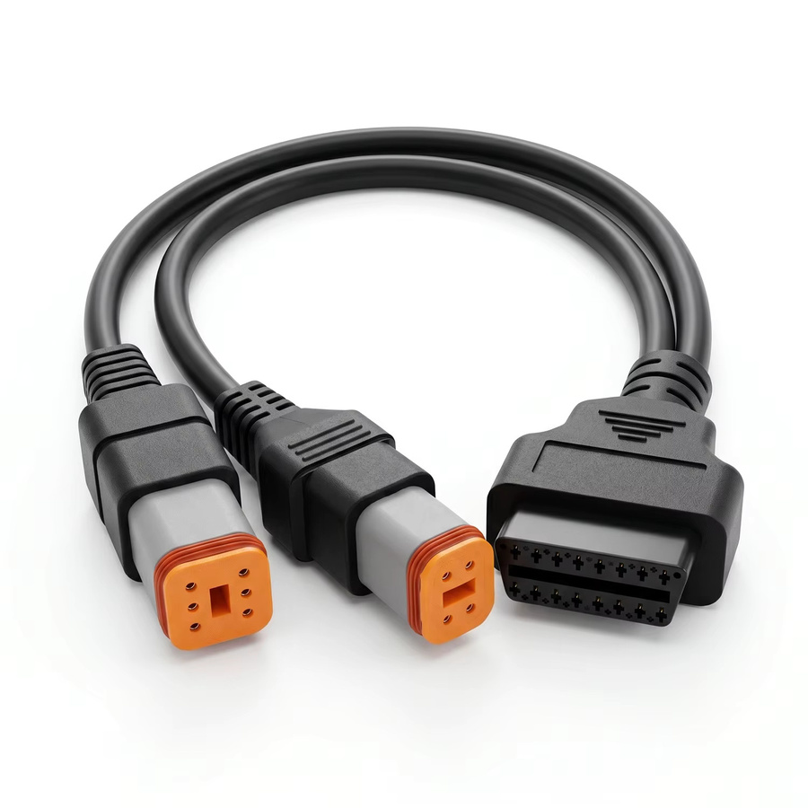 X-OBD 2-in-1 Diagnose-Verlängerungskabel für Harley Davidson, OBD2-Adapter für J1850 ECU-Tuning, Schwarz - Bild 4