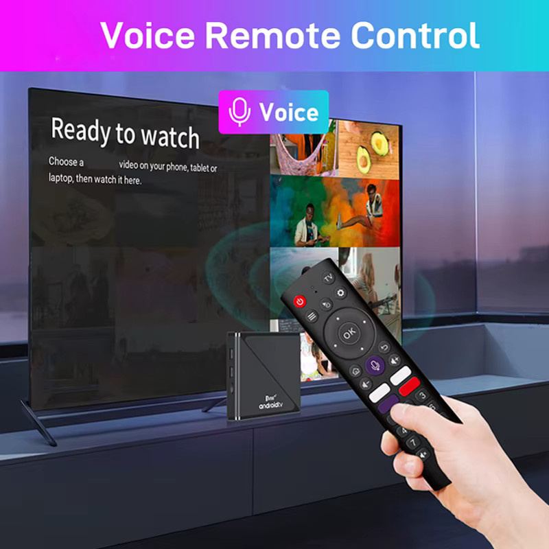 CLIBABIQBOX TV98 ATV Pro Smart TV-Box mit Android 14, 8GB RAM, 128GB Speicher, 4K 8K Unterstützung, Allwinner H313 Prozessor, Bluetooth 5.0, WLAN, 4G 5G und Sprachfernbedienung in Schwarz - Bild 3