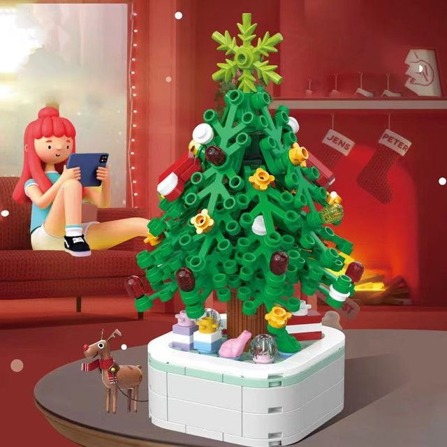 LMKJ Weihnachtsbaum Bausteine Set, Topfpflanze, 211 Teile, ab 6 Jahren - Bild 1