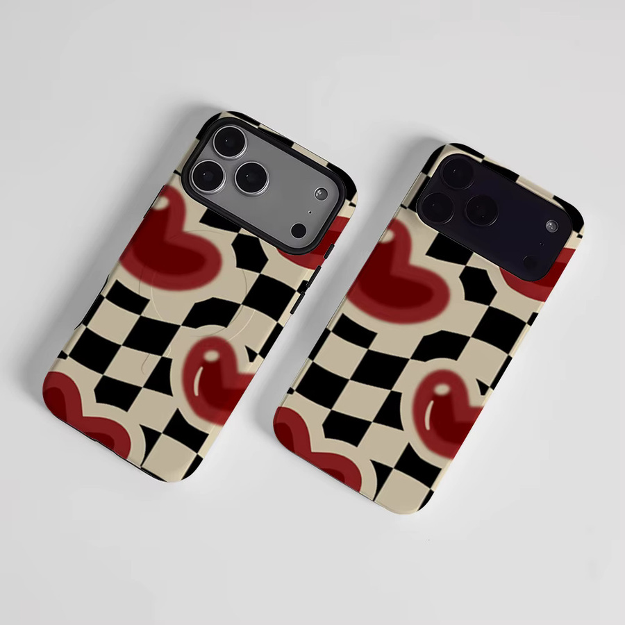 CaseLumi Matte Bumper MagSafe Hülle für iPhone 17 16 15 14 13 Pro Max mit gedrehten Herzen in Multicolour - Bild 2
