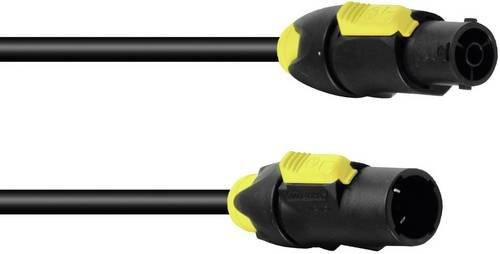 PSSO TRUE Strom Verlängerungskabel mit 1x PowerCon-Buchse und 1x PowerCon-Stecker, Schwarz-Gelb, 10,00 m - Bild 1