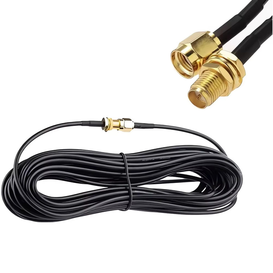 RFProMaker Koaxial-Verlängerungskabel mit RPSMA-Stecker auf SMA-Buchse, Schwarz, für WiFi-Netzwerkkarte und Router-Antenne (RG174) - Bild 3