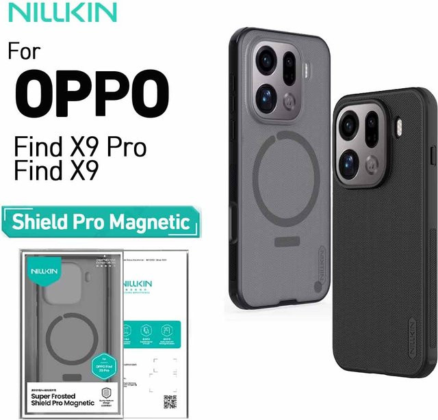 Nillkin Super Frosted Shield Pro Magnetische Schutzhülle für OPPO Find X9 Pro und Find X9 in Schwarz - Bild 1