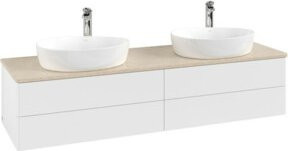 V&B Waschtischunterschrank Antao ohne Frontstruktur, weiß, B/T: 160 x 50 cm, wandhängend, lackiert - Bild 1