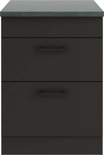 OPTIFIT Madrid420 Küchen-Unterschrank in Anthrazit Matt mit modernem Design und melaminbeschichteter Qualitätsspanplatte, Breite: 60 cm - Bild 1