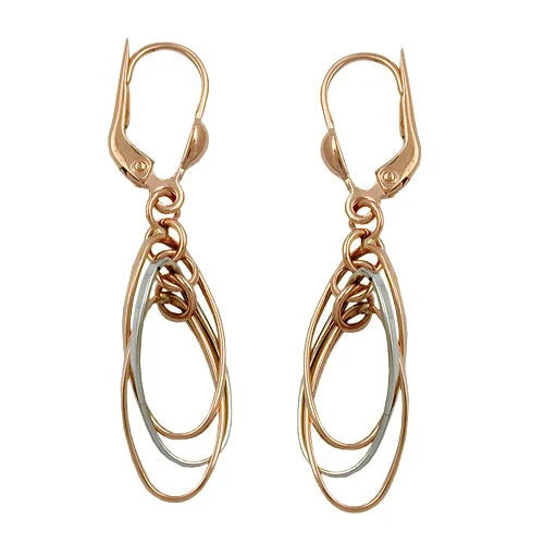 Colfem Ohrringe Brisur, 3 Ovale hängend, 375 Rotgold, Unisex - Bild 1