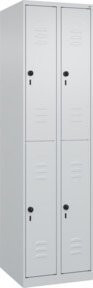 C+P Doppelstock-Spind Classic PLUS mit 2 Abteilen in Grau, Stahl, B/T/H: 50 x 50 x 185 cm - Bild 1