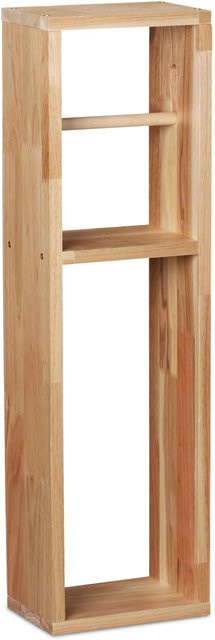 Relaxdays Toilettenpapierhalter aus Holz in Natur Braun, freistehend, H x B x T: 70 x 20 x 13 cm - Bild 1