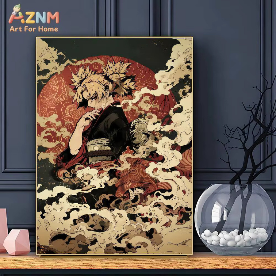 AZNM Naruto Uzumaki & Gaara Anime Leinwand Wandkunst im Retro-Stil, ungerahmtes Poster in Multicolour - Bild 2