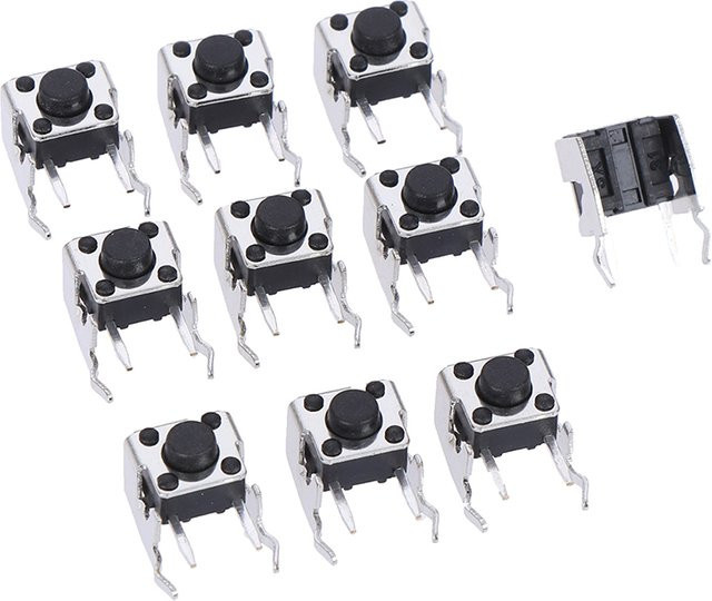 10 Stück RB/LB Stoßstangenknopf-Tastschalter in Schwarz für Xbox One und Xbox 360 Controller von KOQZM - Bild 1