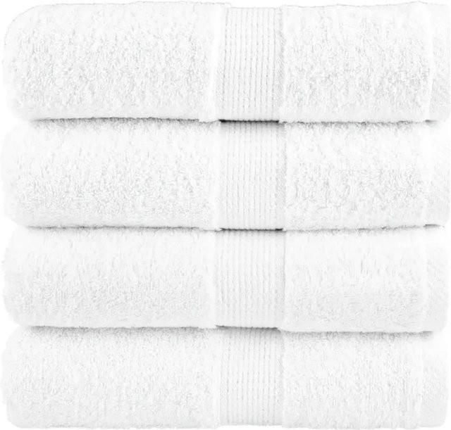 vidaXL Premium-Seiftücher 4er-Set aus 100% Baumwolle in Weiß, B/H: 30 x 30 cm, 600 g/m2 - Bild 1