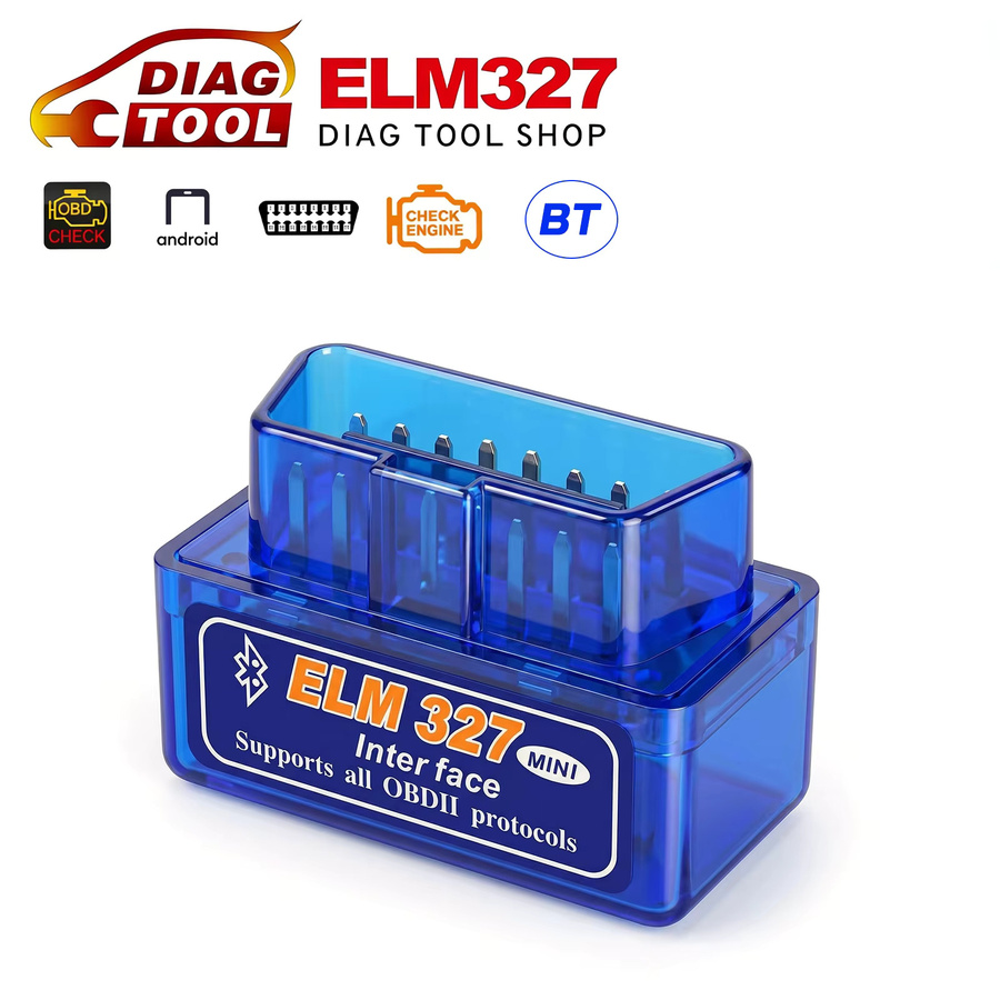 Podofo Super Mini OBD2 Auto-Diagnosegerät V2.1 Bluetooth in Blau mit 16PIN ELM327 Scanner für Multi-Protokoll DTC-Lesung und Fehlerlöschung - Bild 2