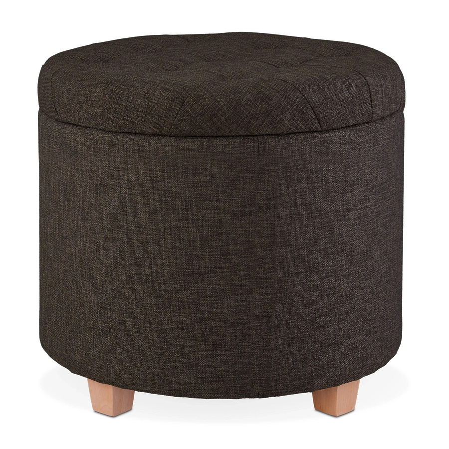 Relaxdays Sitzhocker aus Stoff in Braun mit Stauraum B: 41 cm, T: 44 cm, H: 41 cm - Bild 2