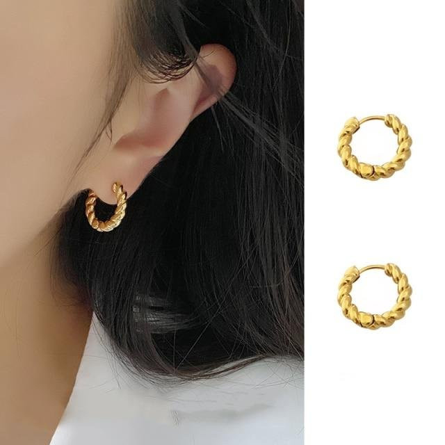 Ohrringe Twist Form, beige, Damen - Bild 1