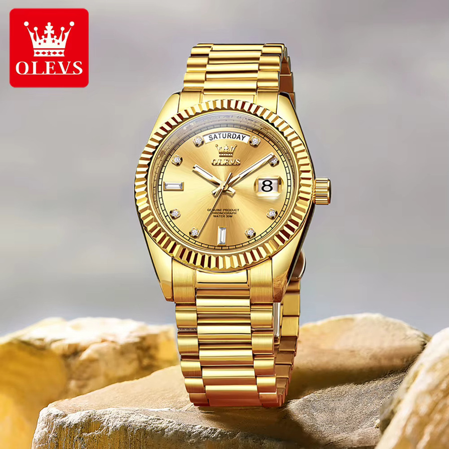 OLEVS Armbanduhr Automatik, Edelstahl, Roségold, Herren - Bild 2